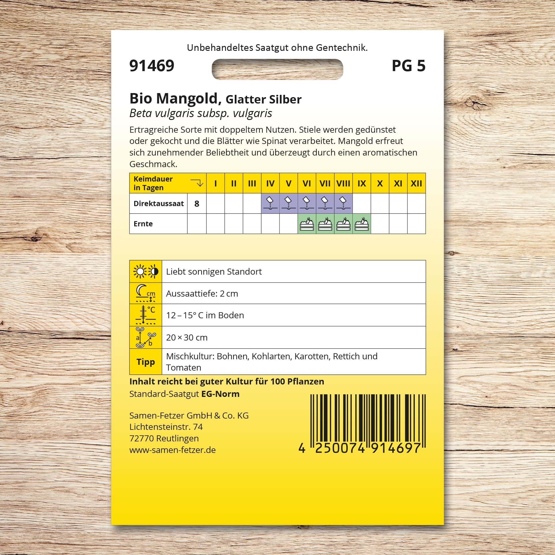 Mangold (Bio) Glatter Silber