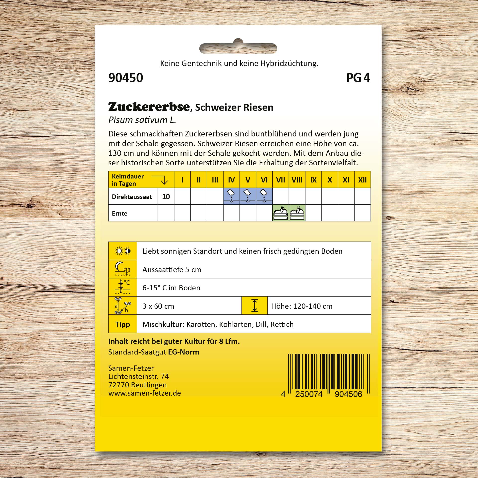 Zuckererbsen Schweizer Riesen