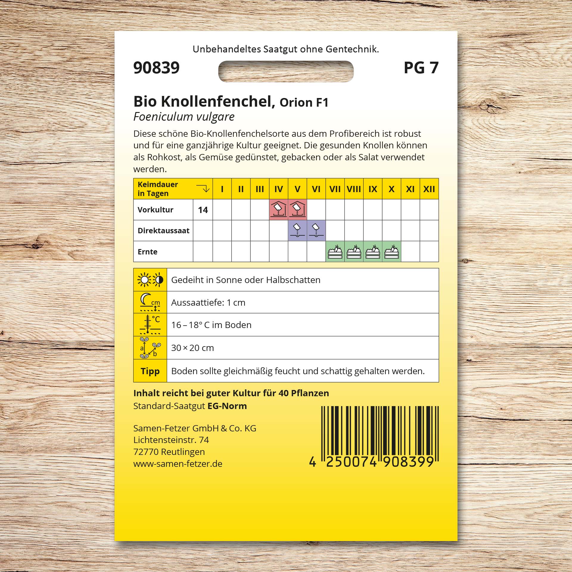 Knollenfenchel (Bio) Orion F1