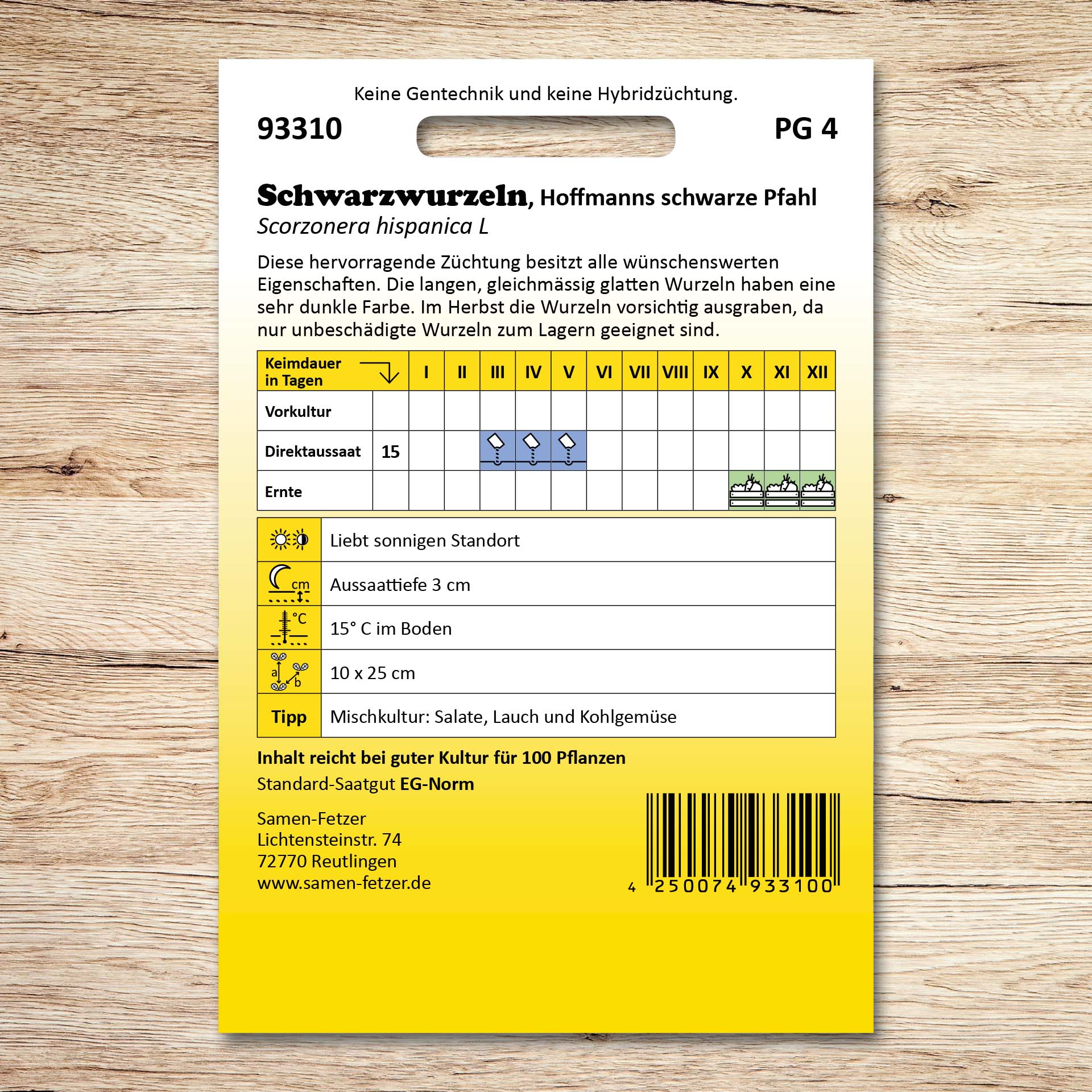 Schwarzwurzeln Hoffmanns schwarze Pfahl