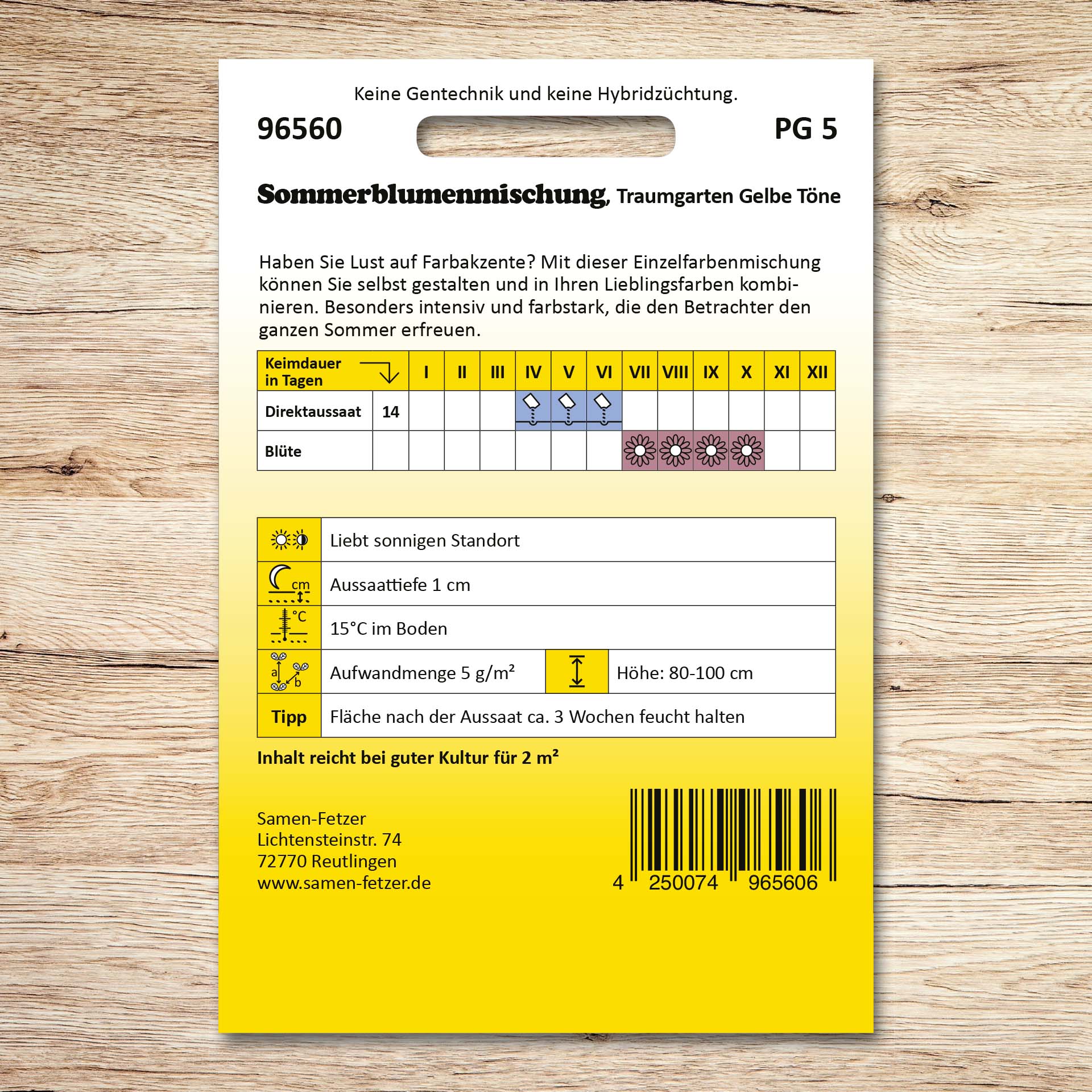 Sommerblumenmischung Traumgarten Gelbe Töne