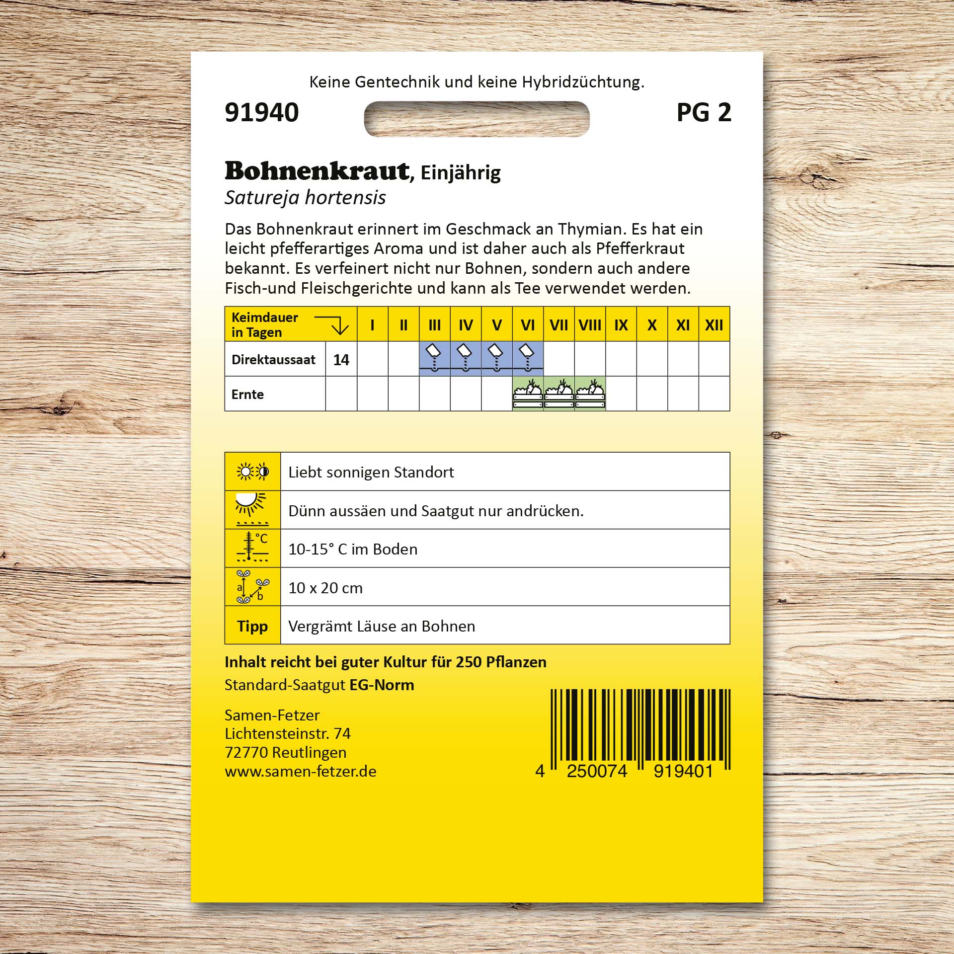 Bohnenkraut einjährig