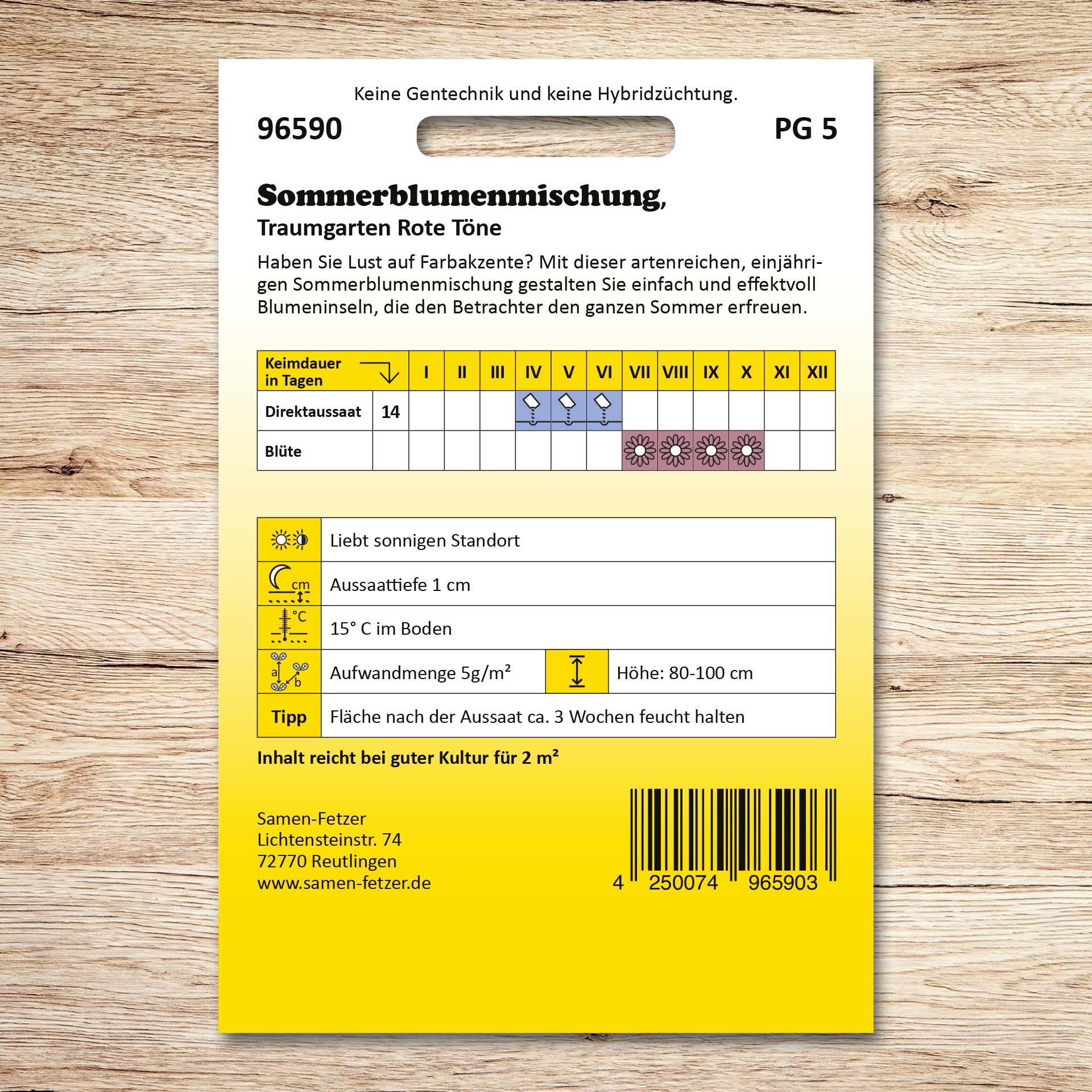 Sommerblumenmischung Traumgarten Rote Töne