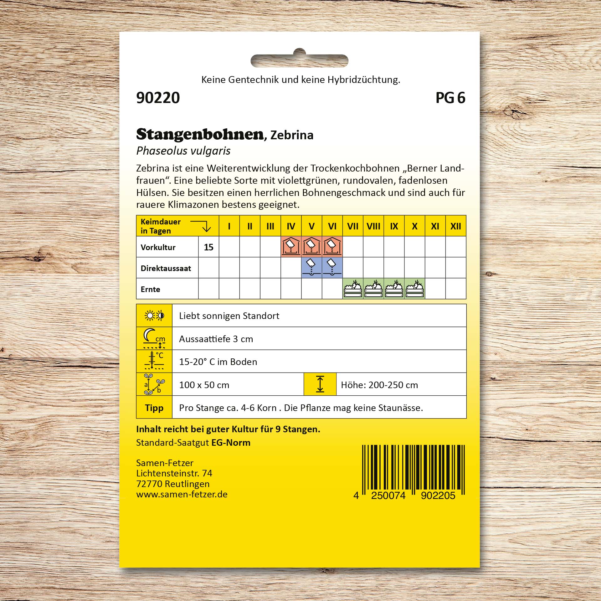Stangenbohnen Zebrina