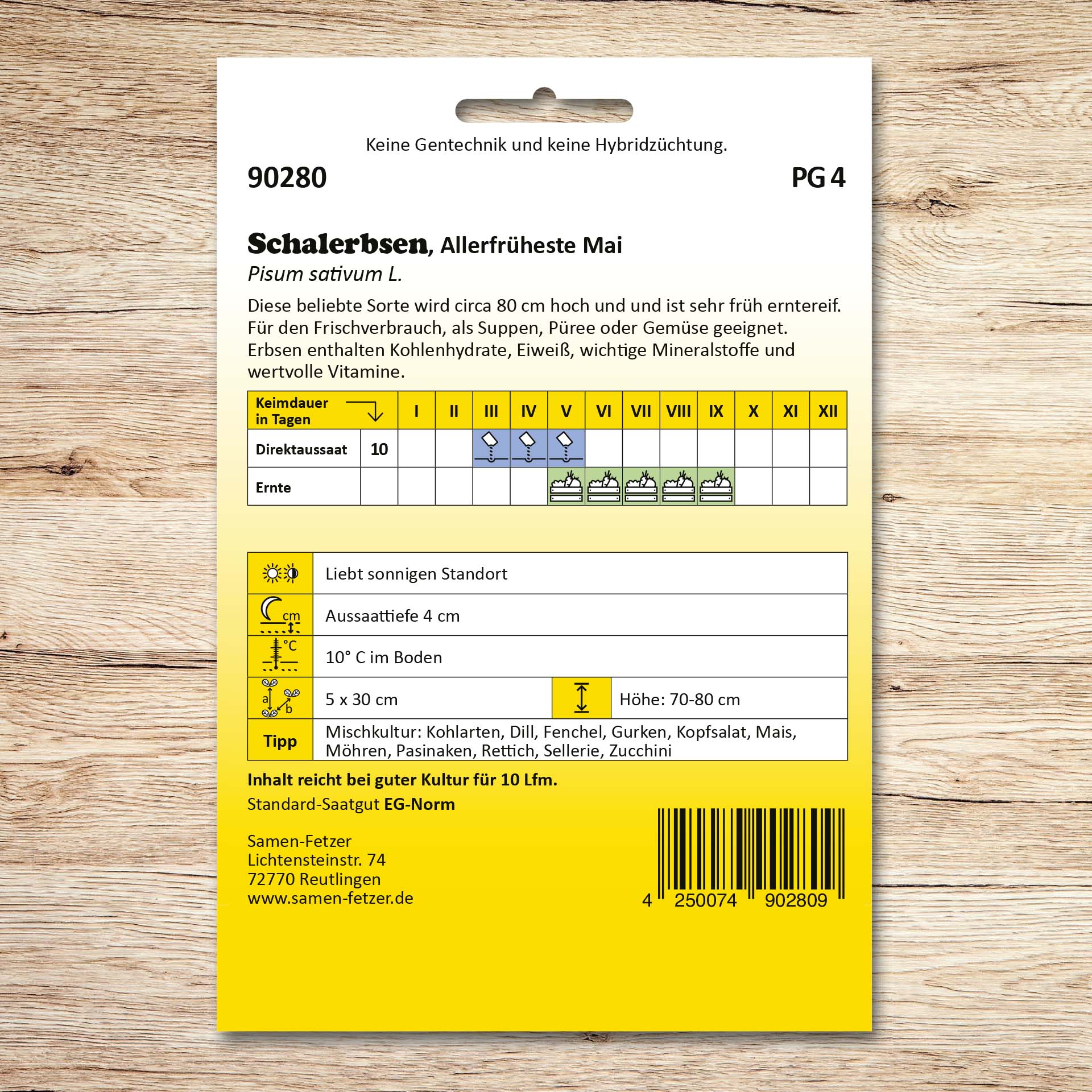 Schalerbsen Allerfrüheste Mai
