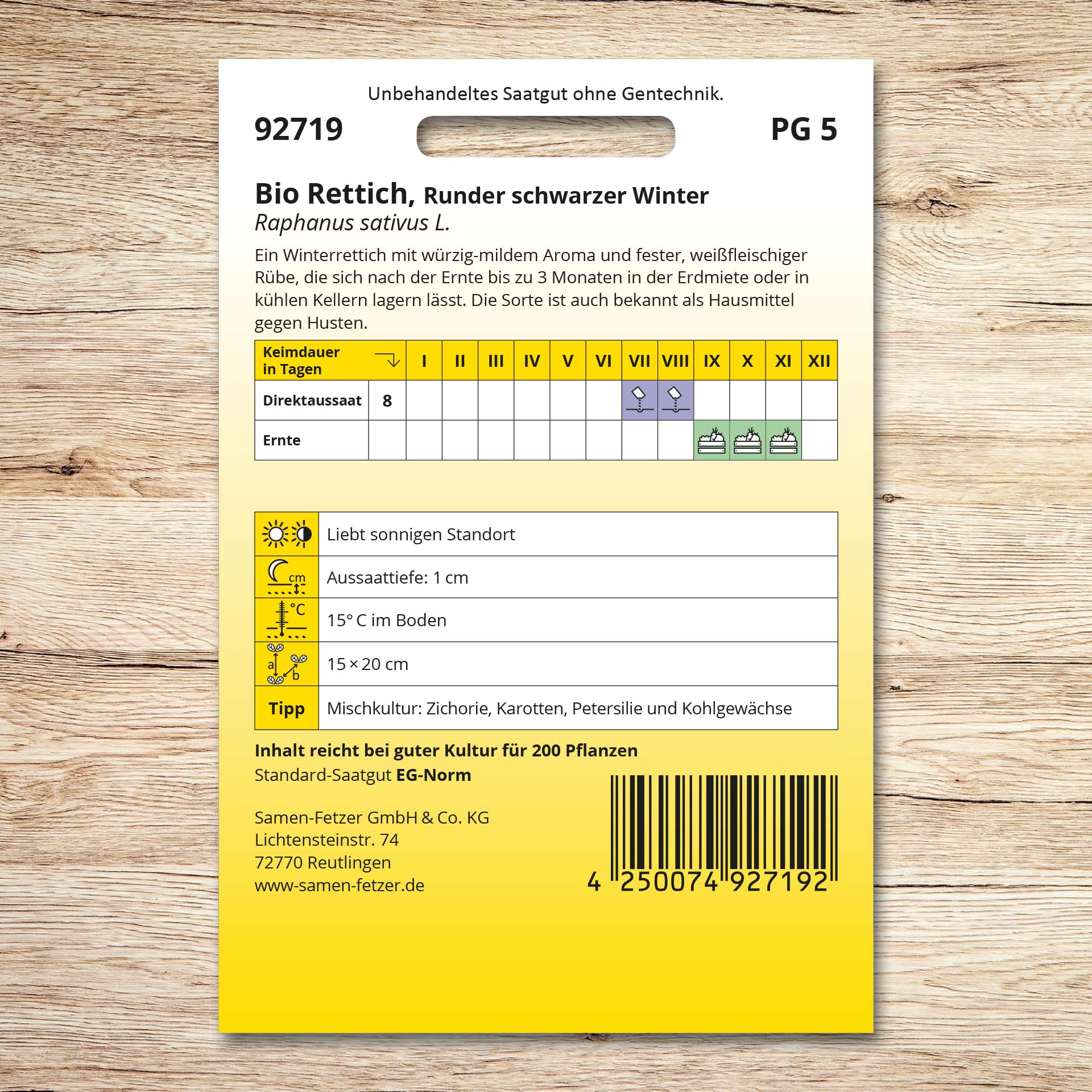 Rettich (Bio) Runder Schwarzer
