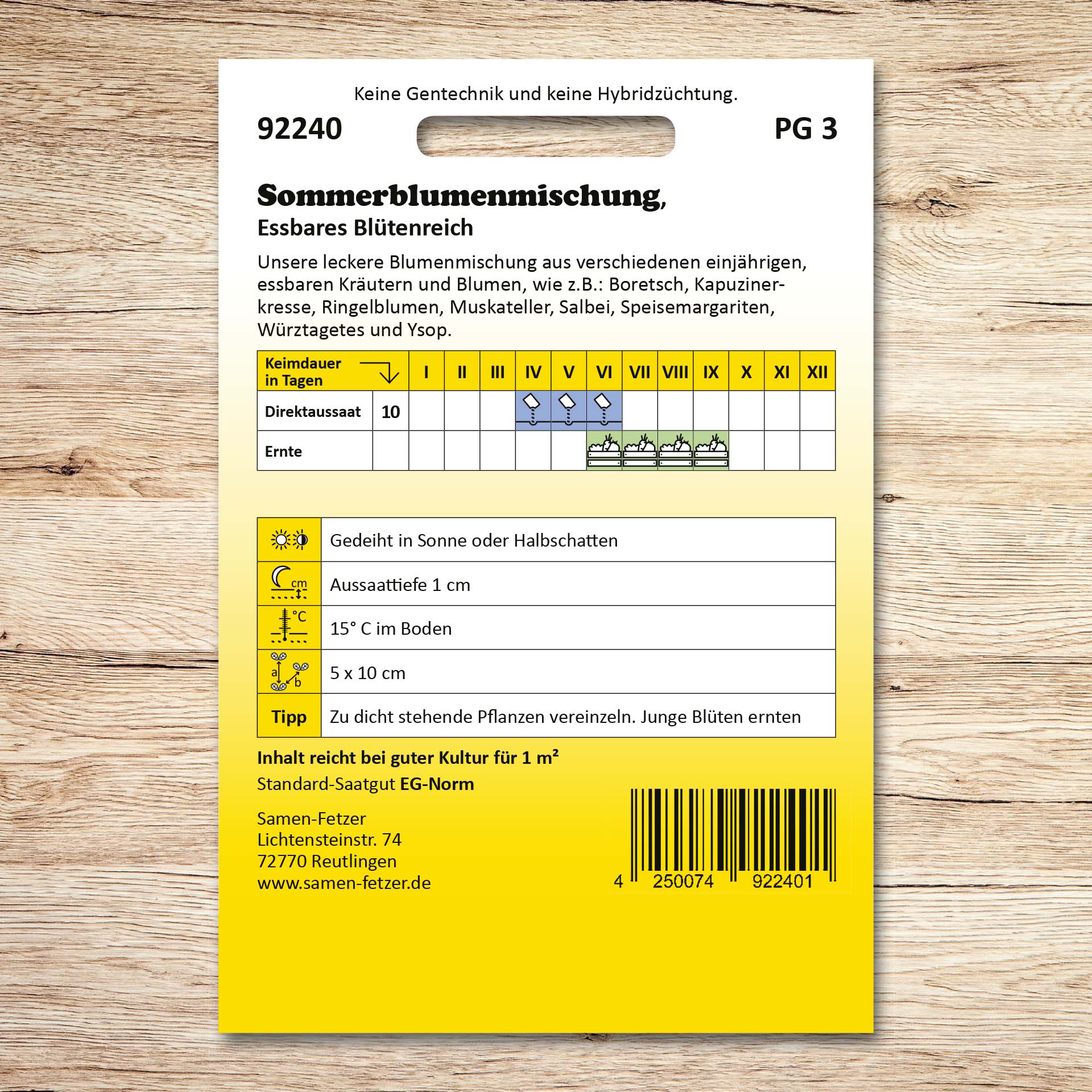 Sommerblumenmischung Essbares Blütenreich