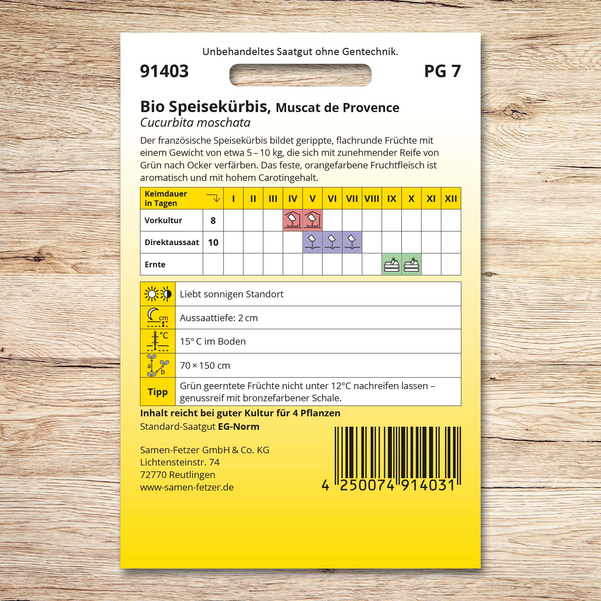 Speisekürbis (Bio) Muscat de Provence