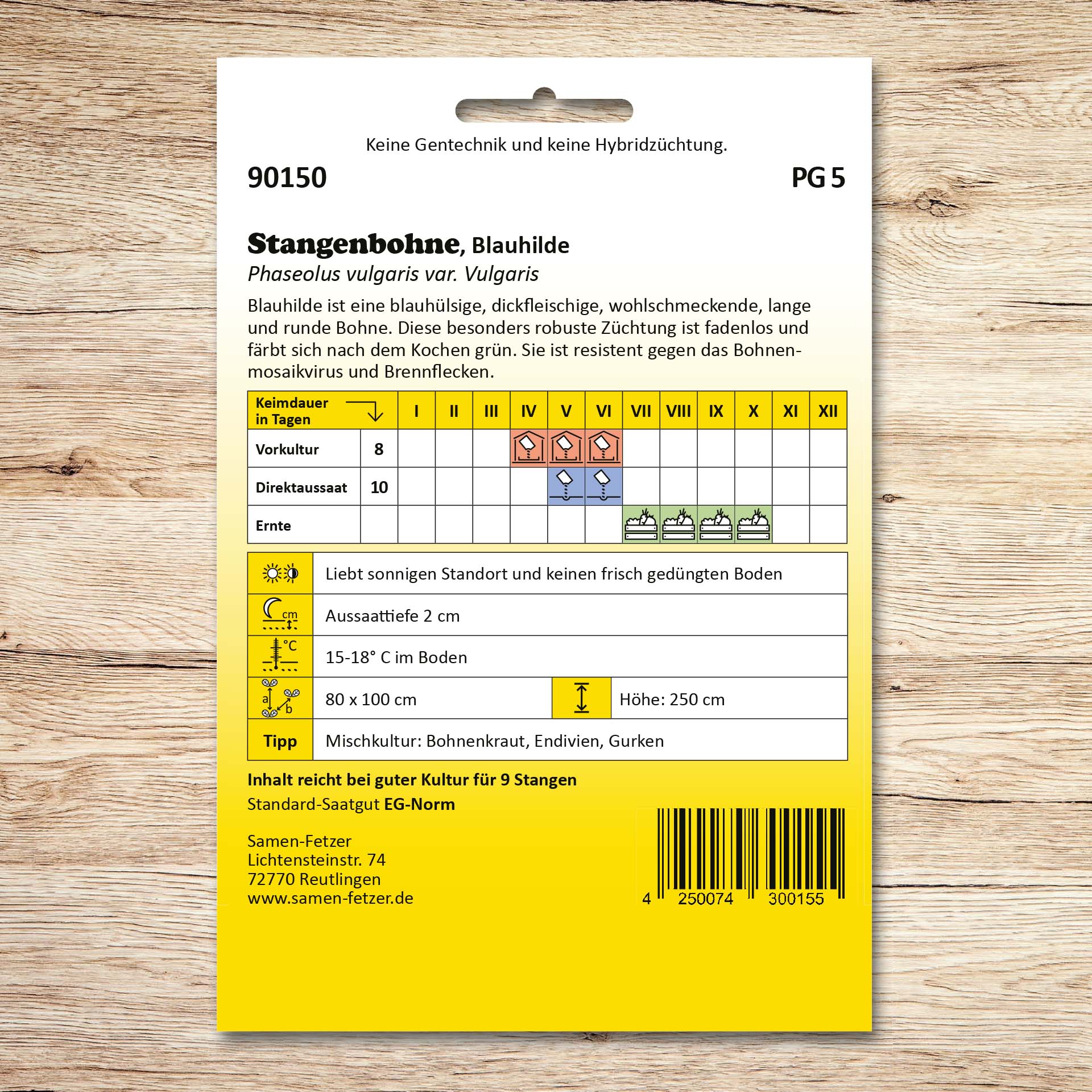 Stangenbohnen Blauhilde