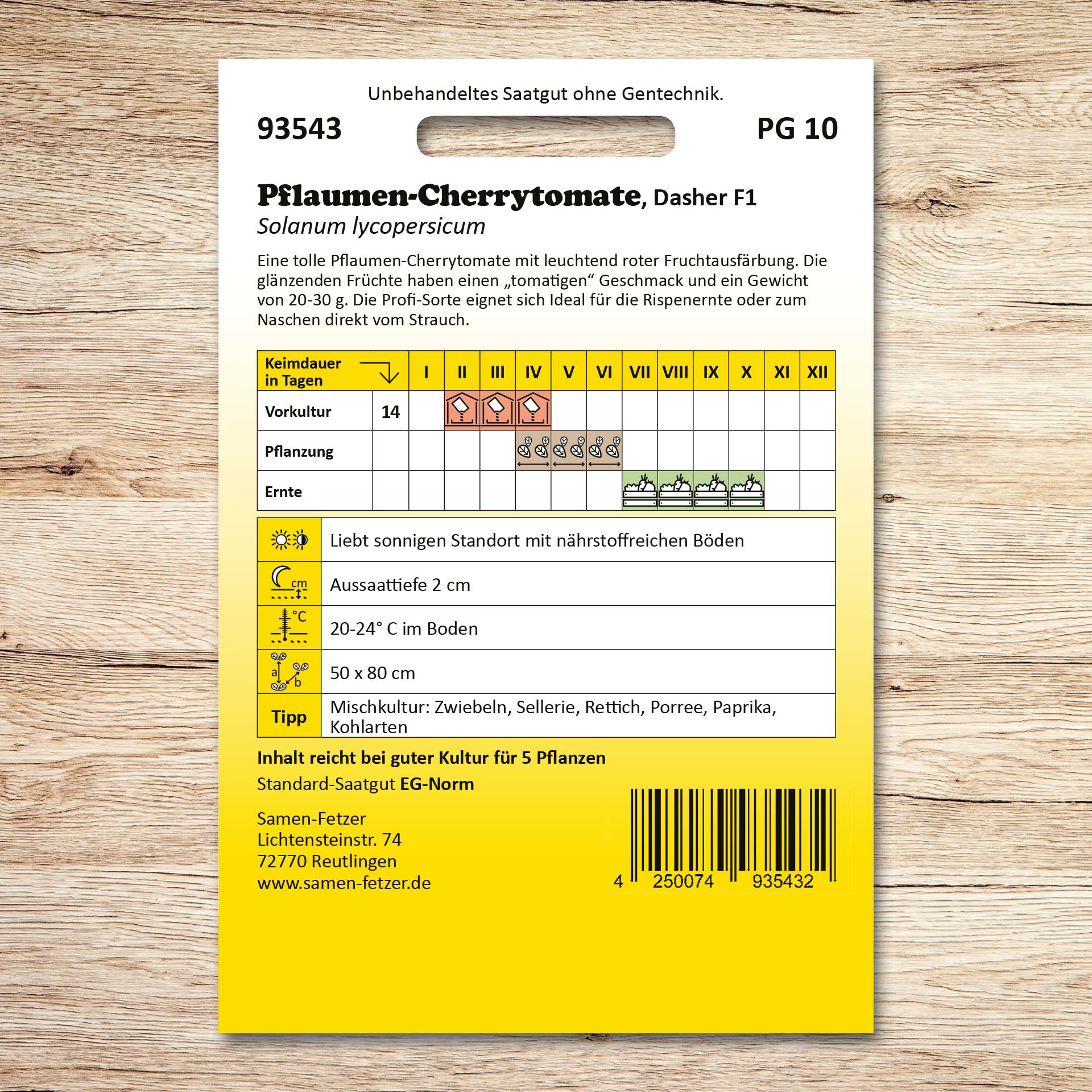 Pflaumen-Cherry-Tomaten Dasher F1