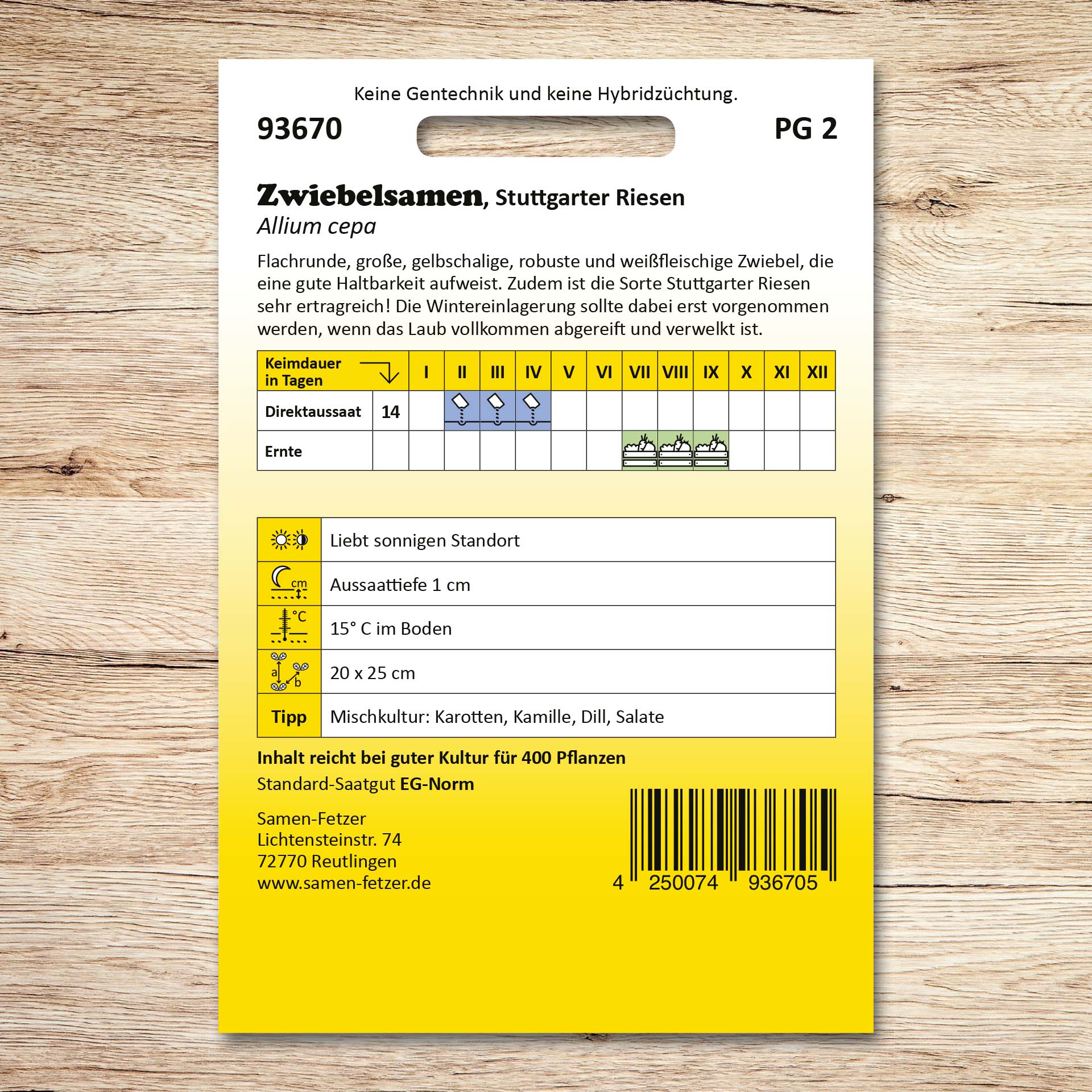 Zwiebelsamen Stuttgarter Riesen