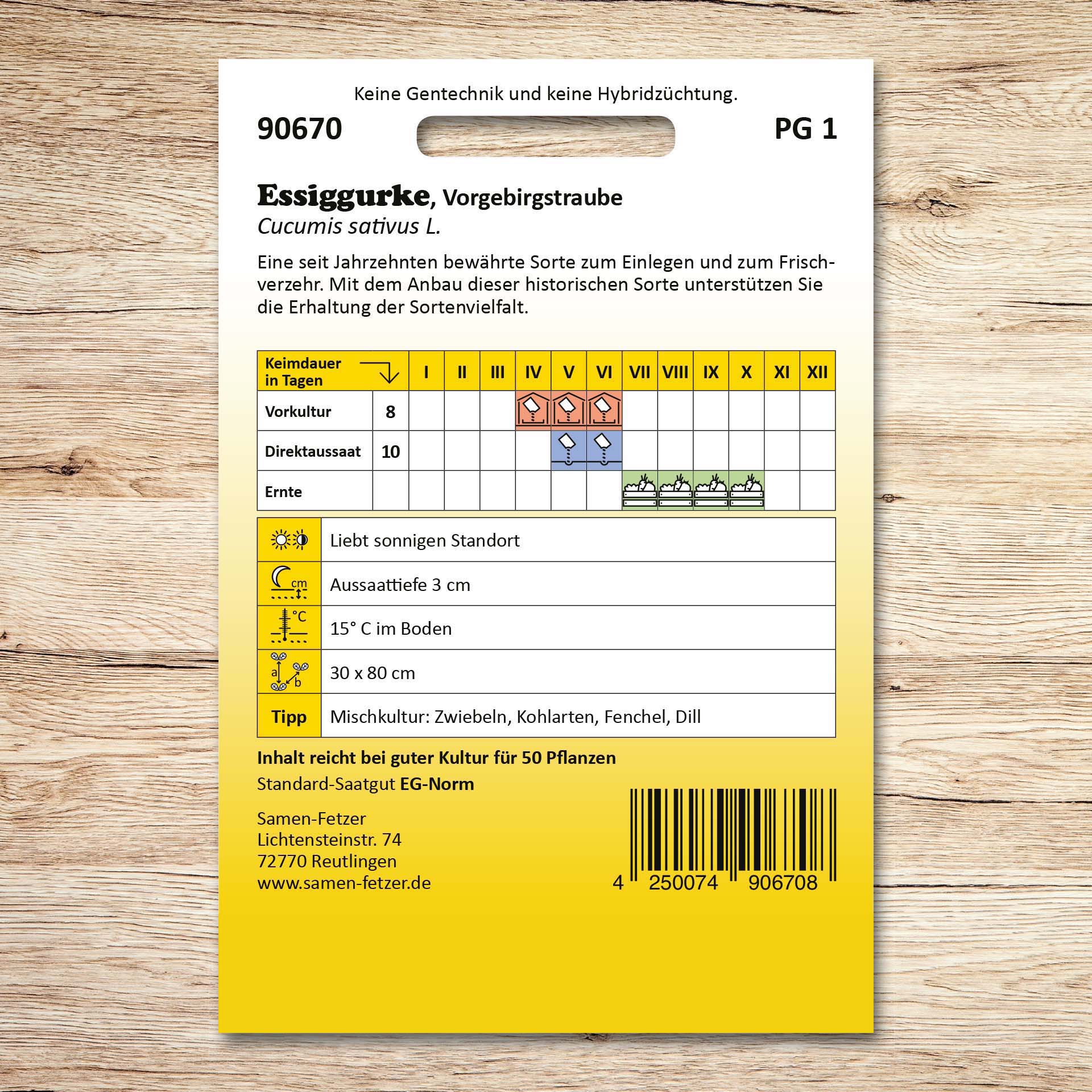 Einlegegurken Vorgebirgstrauben