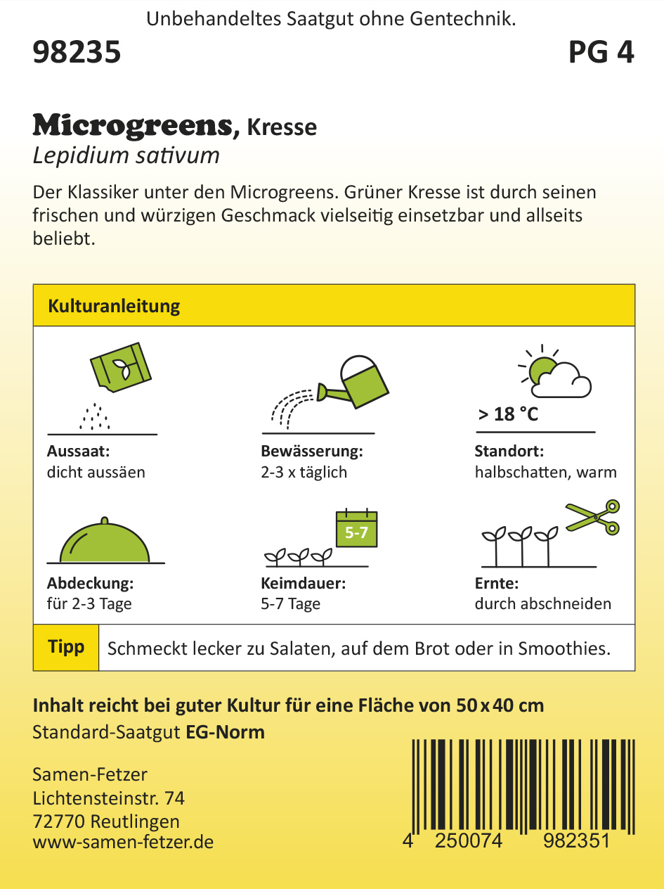 Microgreens (Bio) Kresse