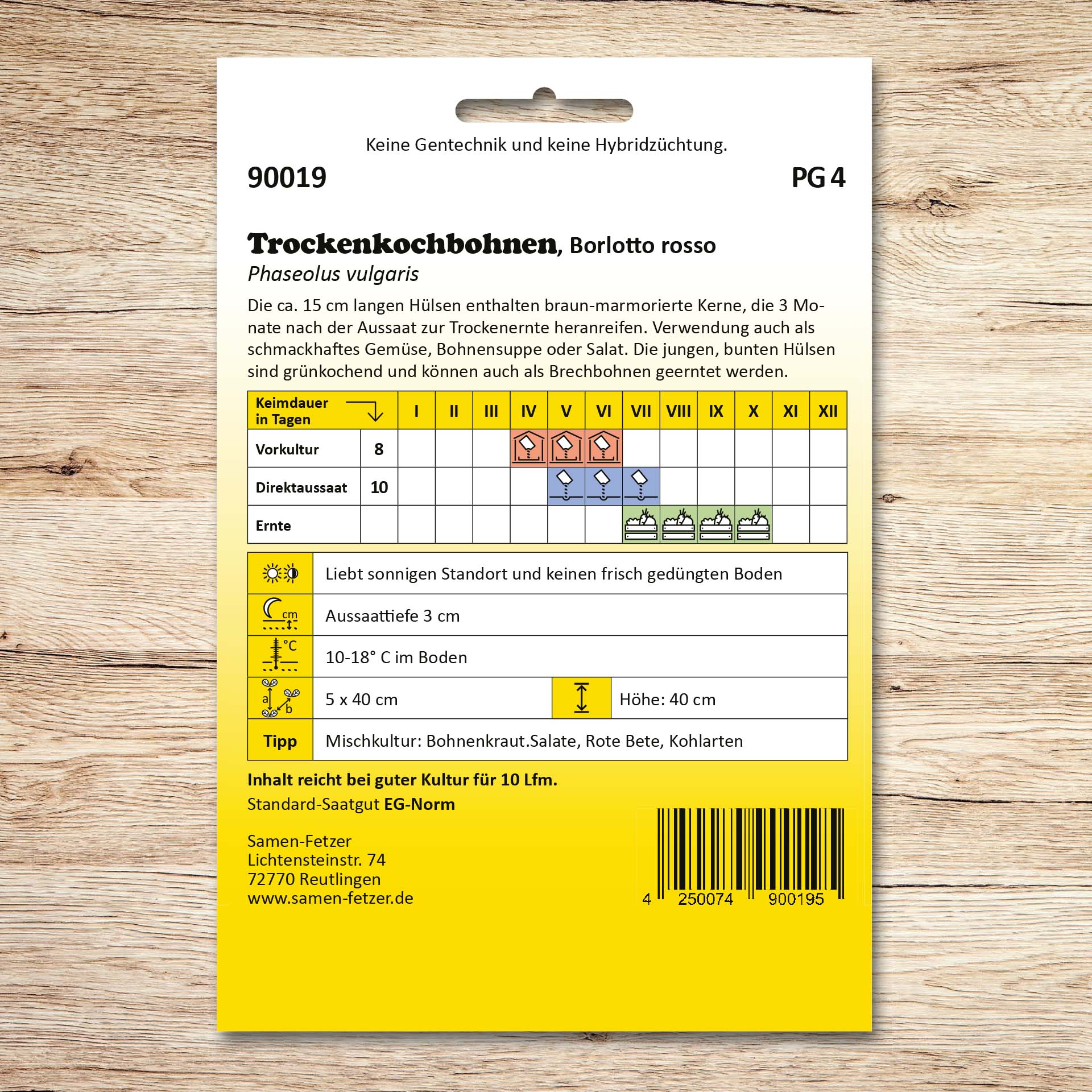 Trockenkochbohnen Borlotto rosso