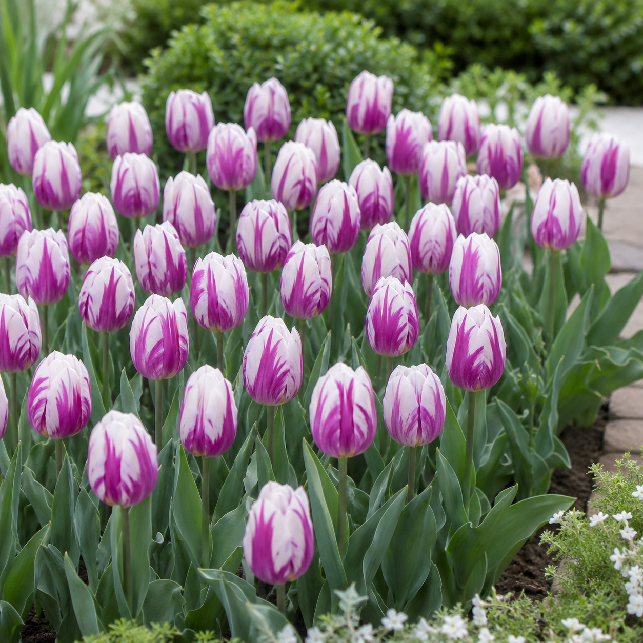Einfache frühe Tulpen Flaming Prince